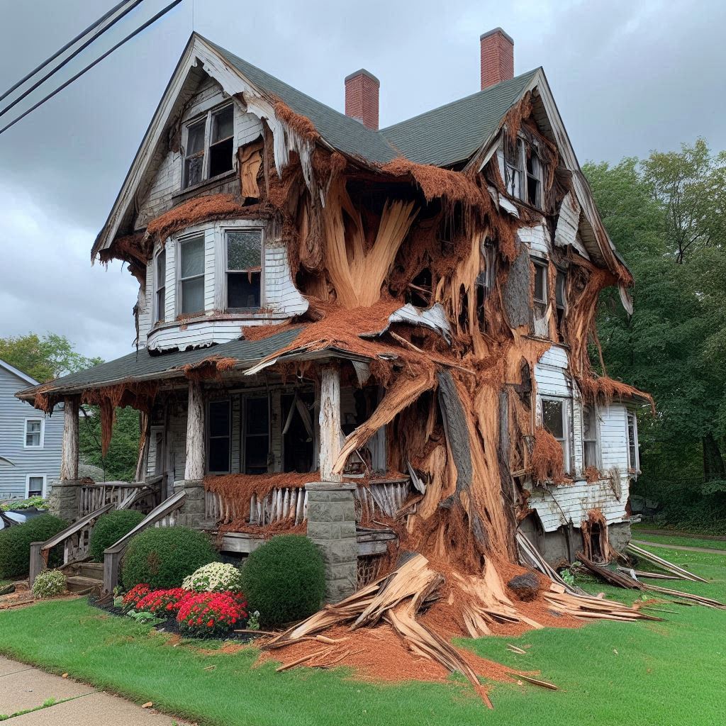 Signs Your Boston Home Needs a Tree Inspection Damaged tree on an Boston home showing signs of disease and decay